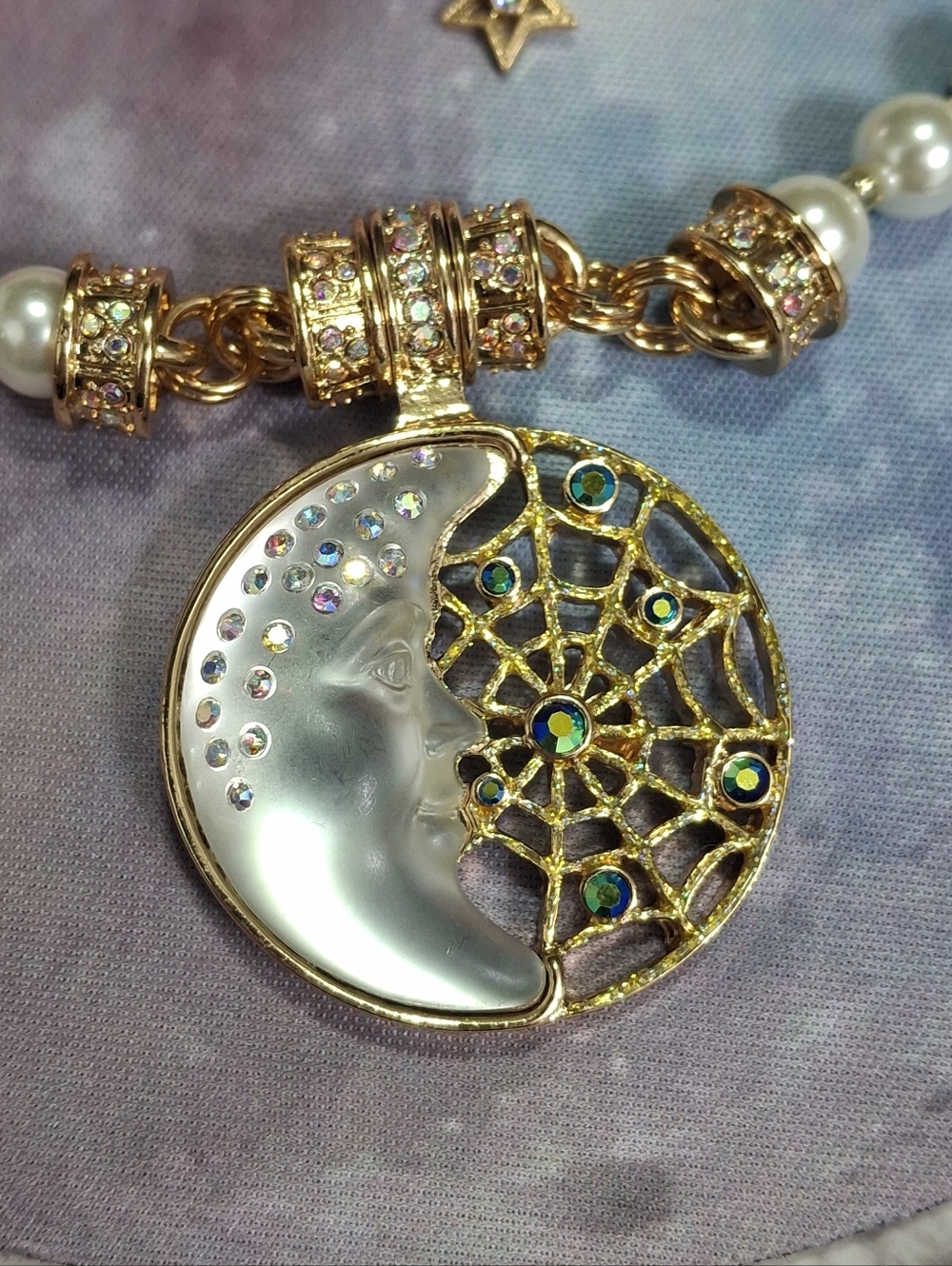 Kirks Folly Moon Web Pearl Necklace